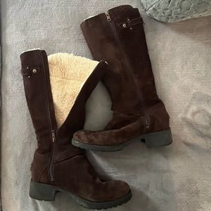 UGG Brown Suede Boots with Fur Interior